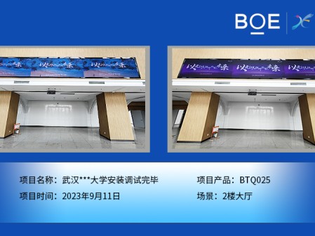阜陽武漢**大學(xué)2樓大廳BTQ025安裝調(diào)試完畢