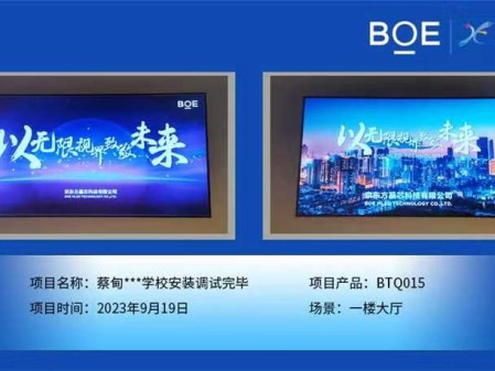 阜陽蔡甸**學(xué)校1樓大廳BTQ015安裝調(diào)試完畢