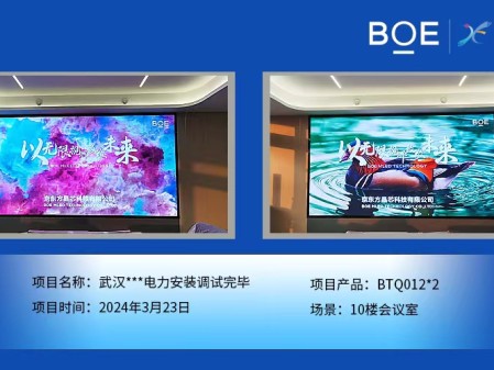 畢節(jié)武漢**電力10樓會議室2塊BTQ012安裝調(diào)試完畢